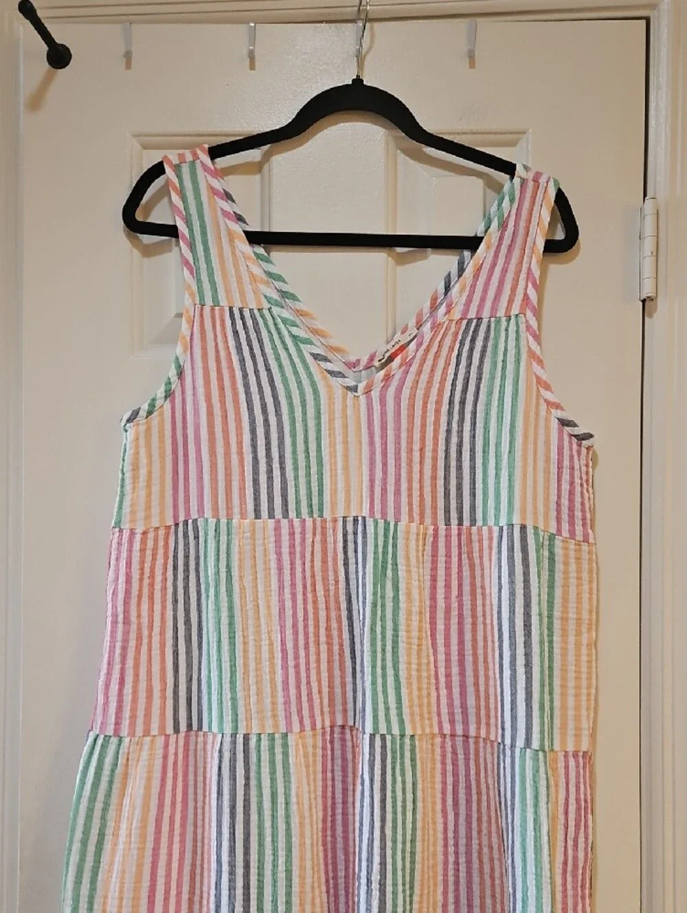 Marine Layer Pastel Striped Tiered Maxi Dress - Picture 4 of 10